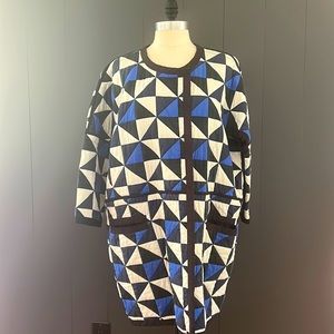 Isabel Marant Etoile, size 34 or 36 fr, Blue/ Cream/ Blk quilted jacket